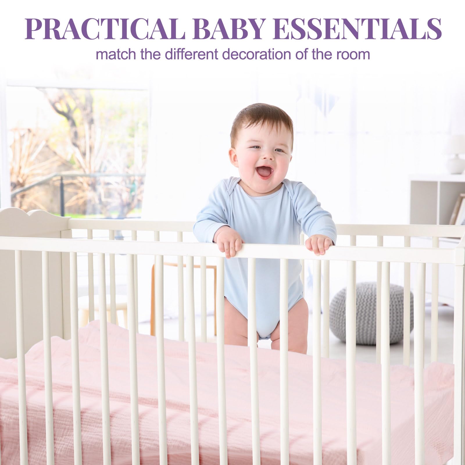 Newwiee Graceful crib sheets easy care, machine washable