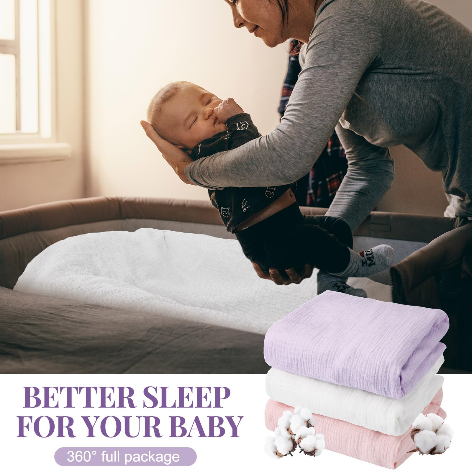 Newwiee Graceful fitted crib sheet with elastic edge for secure fit