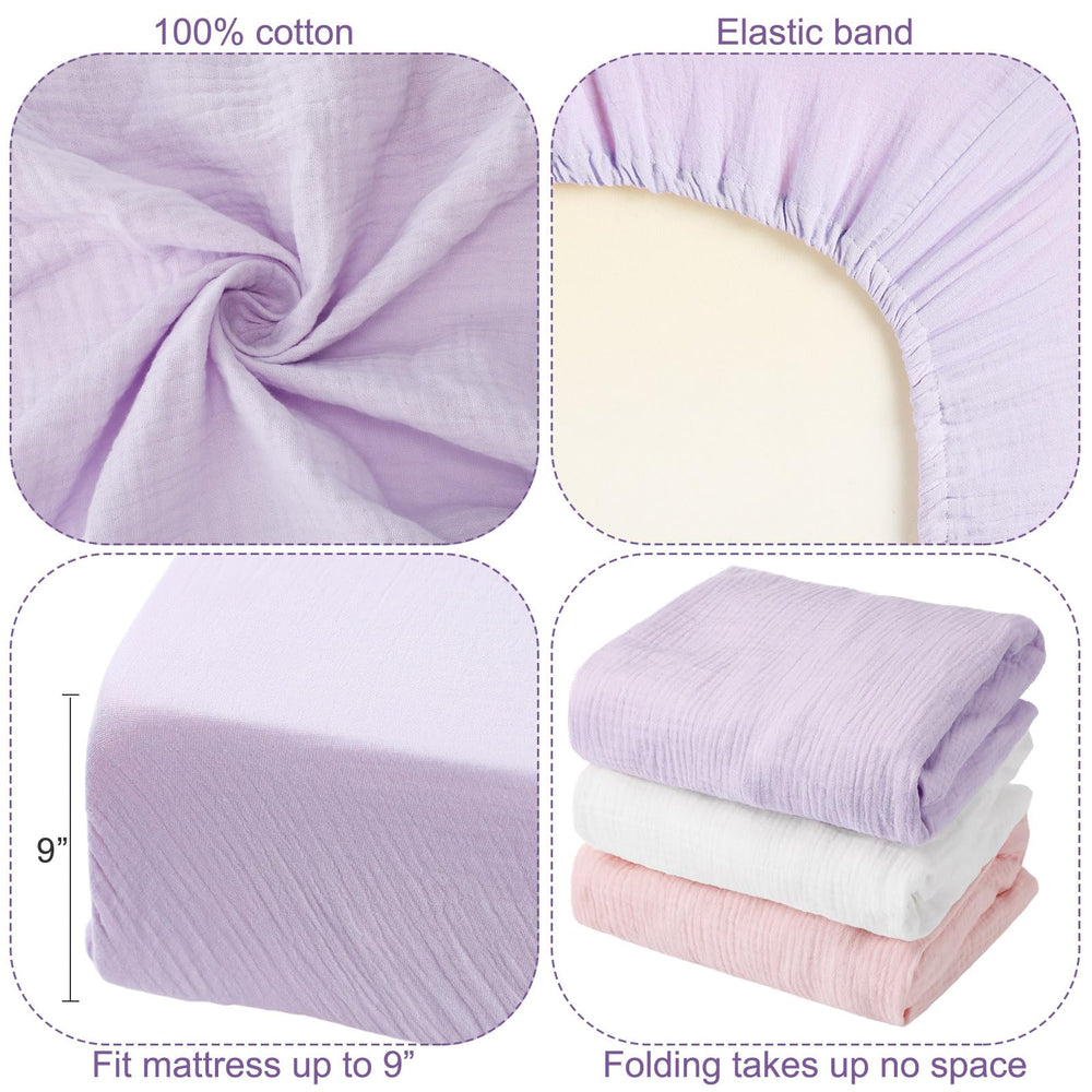 Newwiee Graceful crib sheets style3 neutral design fits any nursery