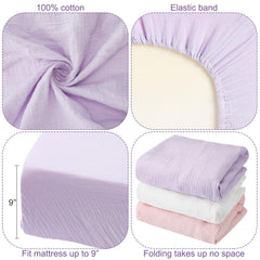 Newwiee Graceful crib sheets style3 neutral design fits any nursery