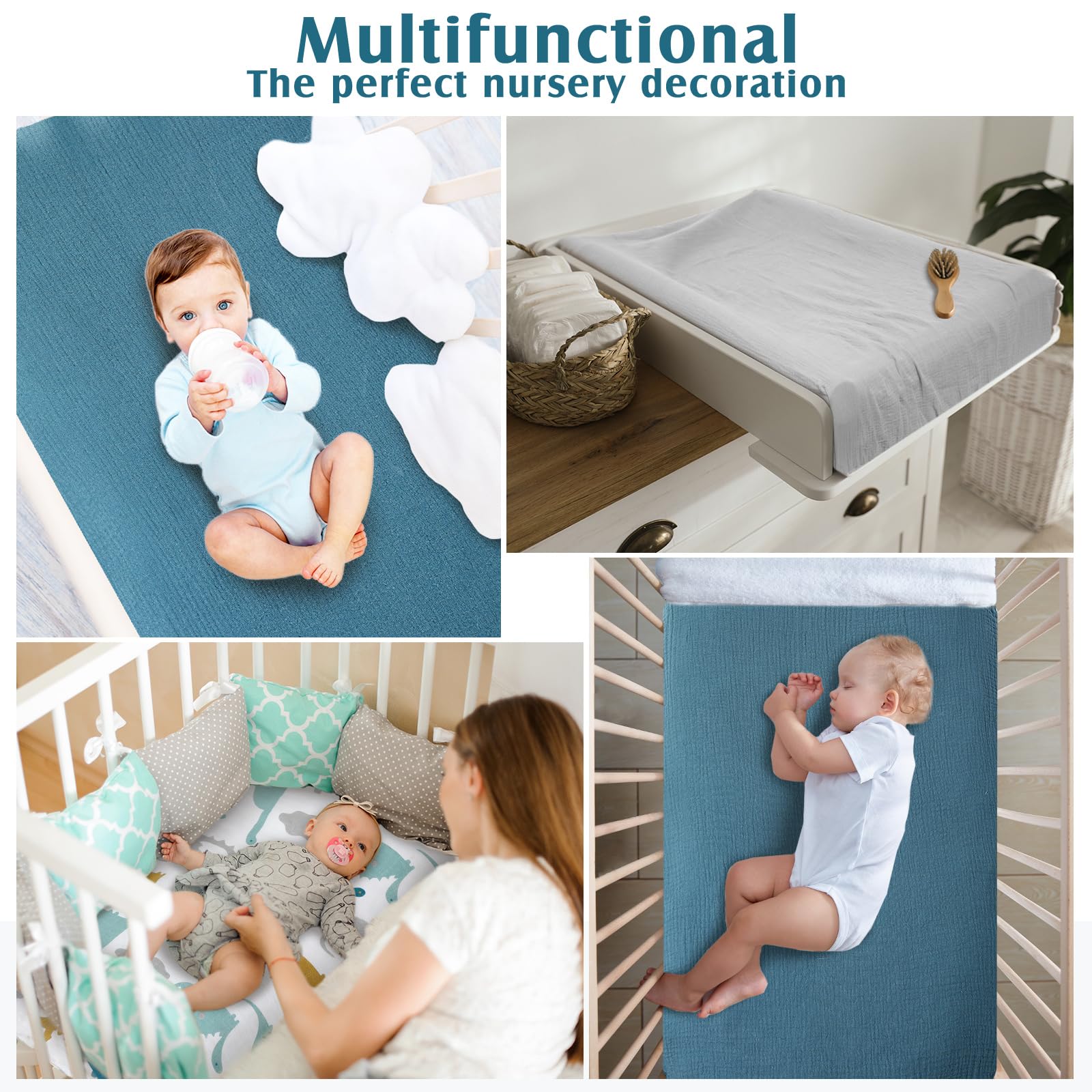 Newwiee muslin baby lounger cover removable design for easy cleaning