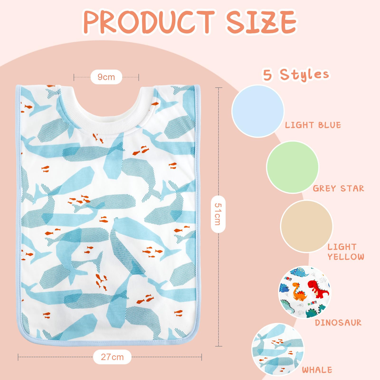 Newwiee pullover bib soft cotton material for gentle skin contact and comfort.