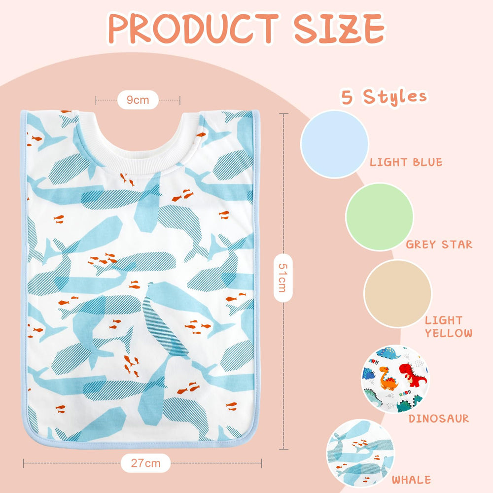 Newwiee pullover bib soft cotton material for gentle skin contact and comfort.