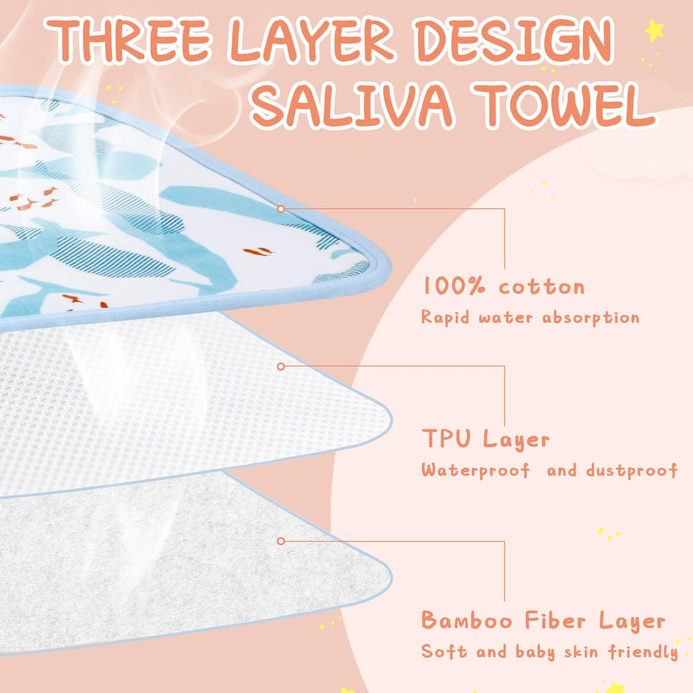 Newwiee towel bib absorbent cotton catching spills and dribbles.