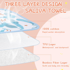 Newwiee towel bib absorbent cotton catching spills and dribbles.