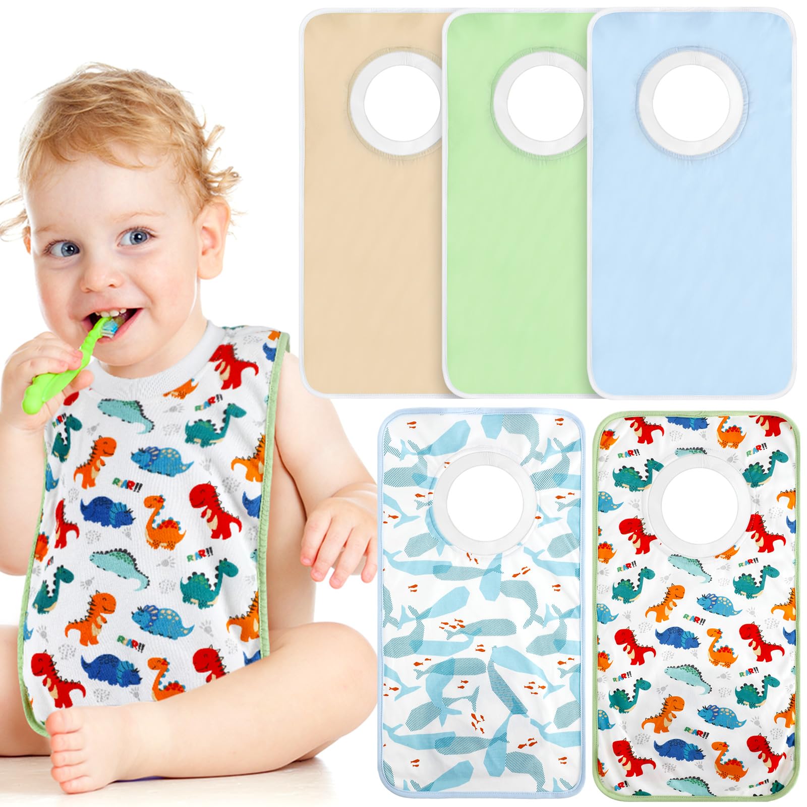 Newwiee towel bib toddler full coverage protects outfits during meals and drool.