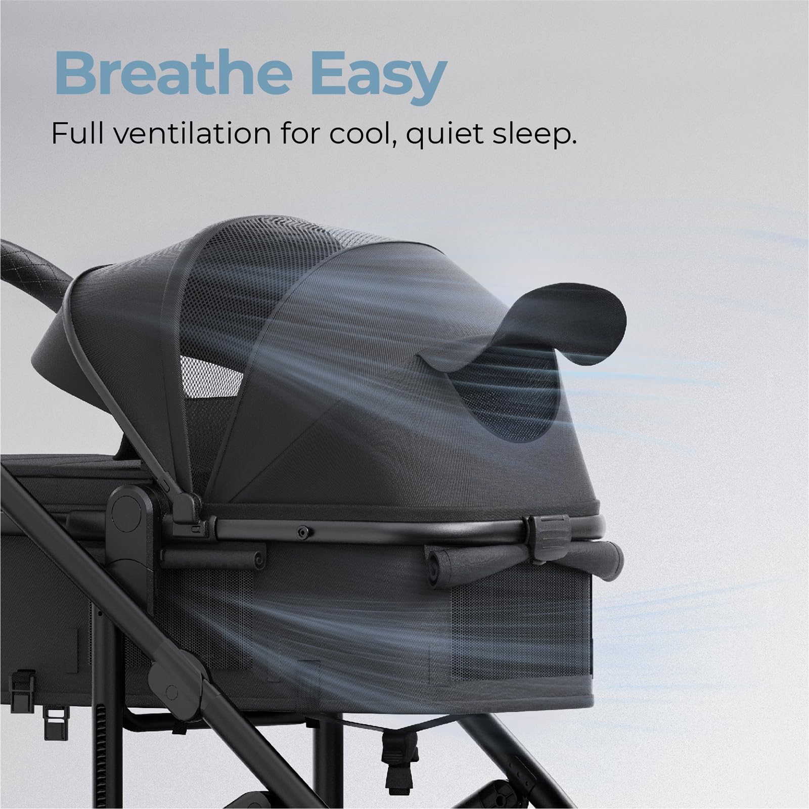 Newyoo Nestro 516M includes foot cover and rain cover for weather-ready outings.