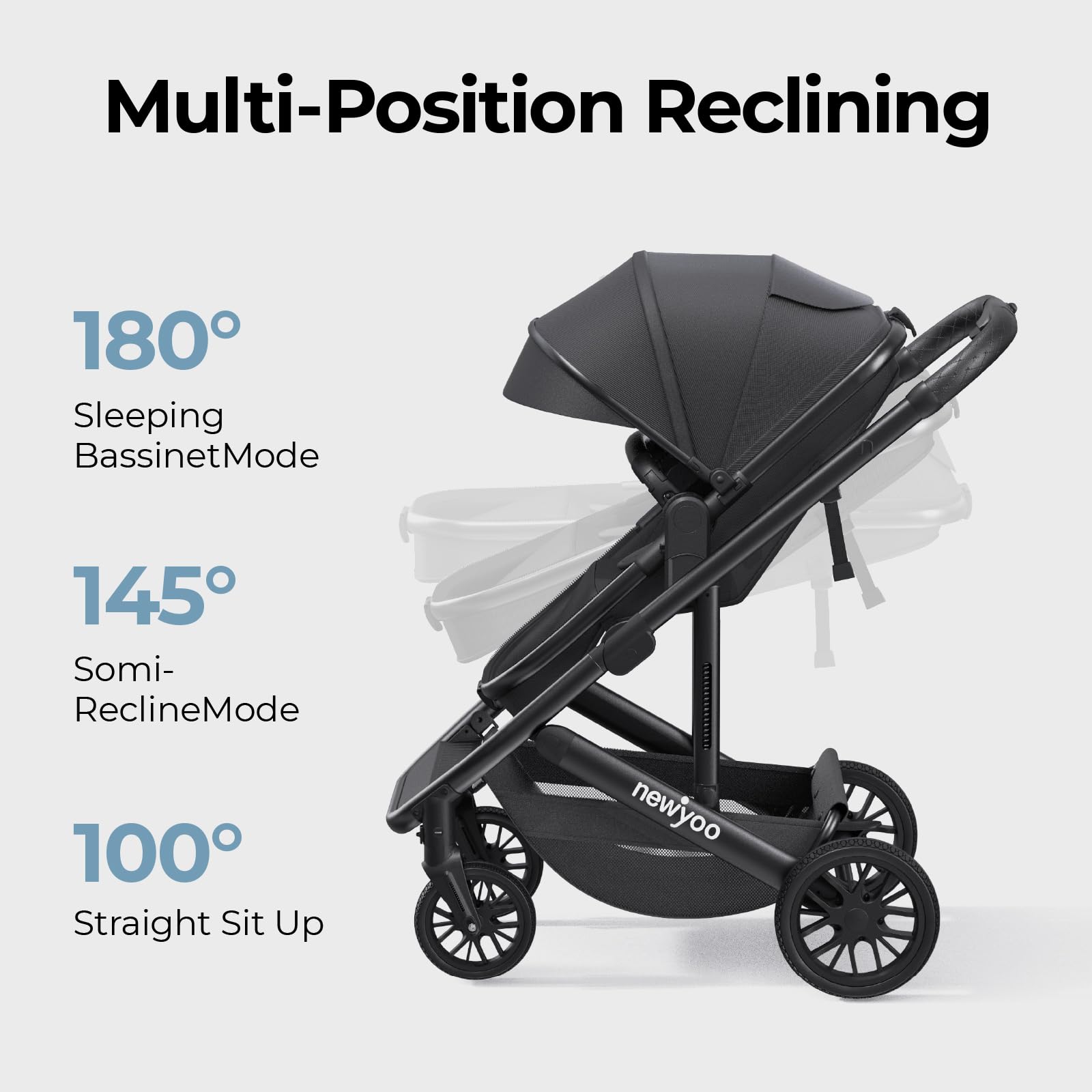 Newyoo Nestro 516M omnidirectional wheels and suspension provide smooth rides.