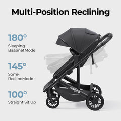 Newyoo Nestro 516M omnidirectional wheels and suspension provide smooth rides.