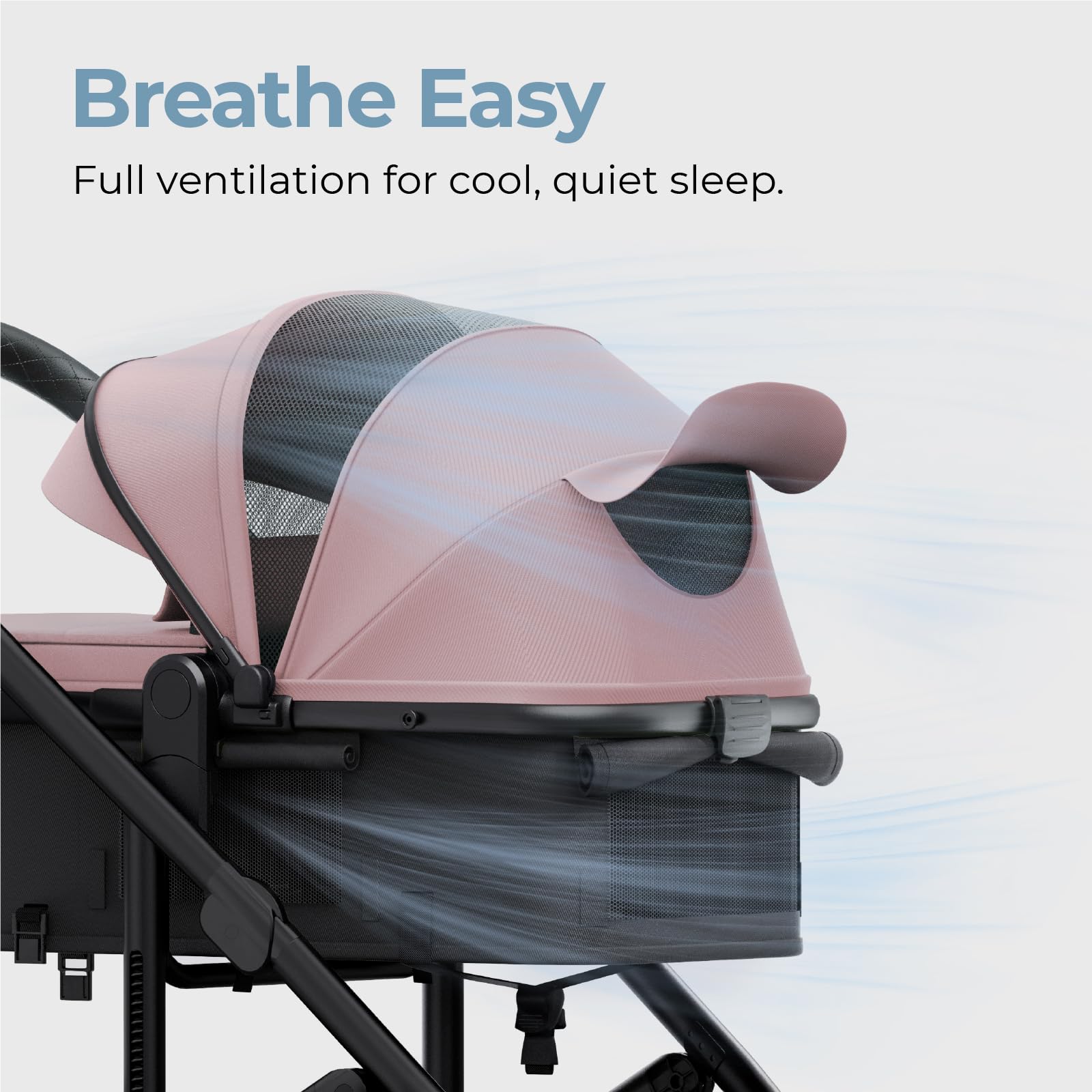 newyoo Nestro 516M zip-out canopy provides shade on sunny days.