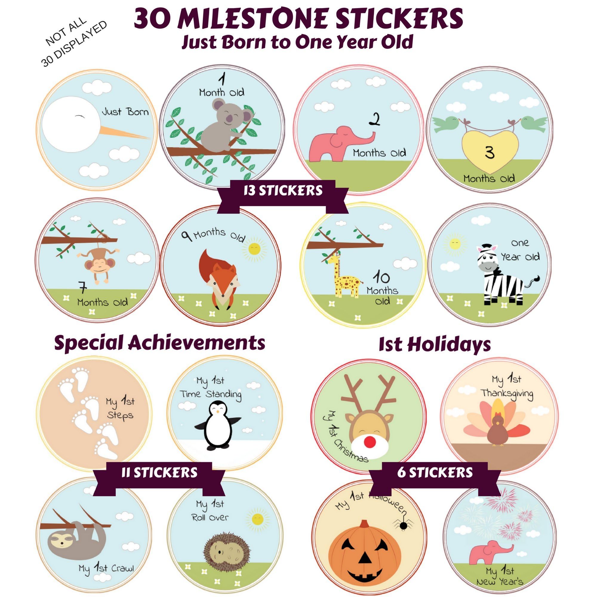 NEXT MOMMY first holiday stickers set including Christmas and more.