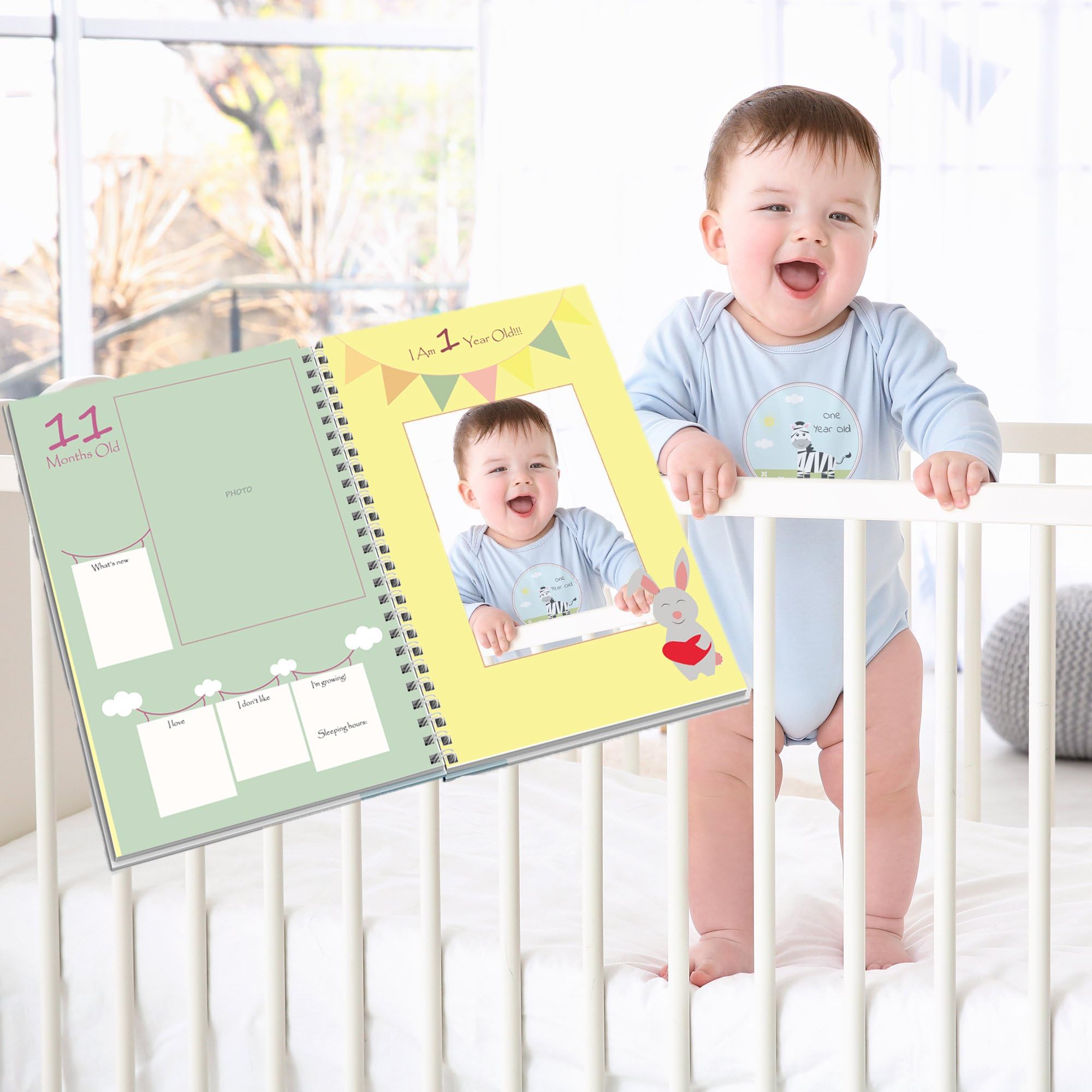 NEXT MOMMY gender-neutral design on the memory book for any family.