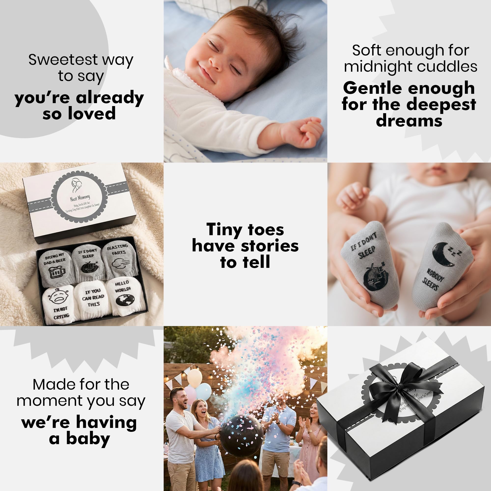 NEXT MOMMY gift-set packaging ready for a baby shower or birthday