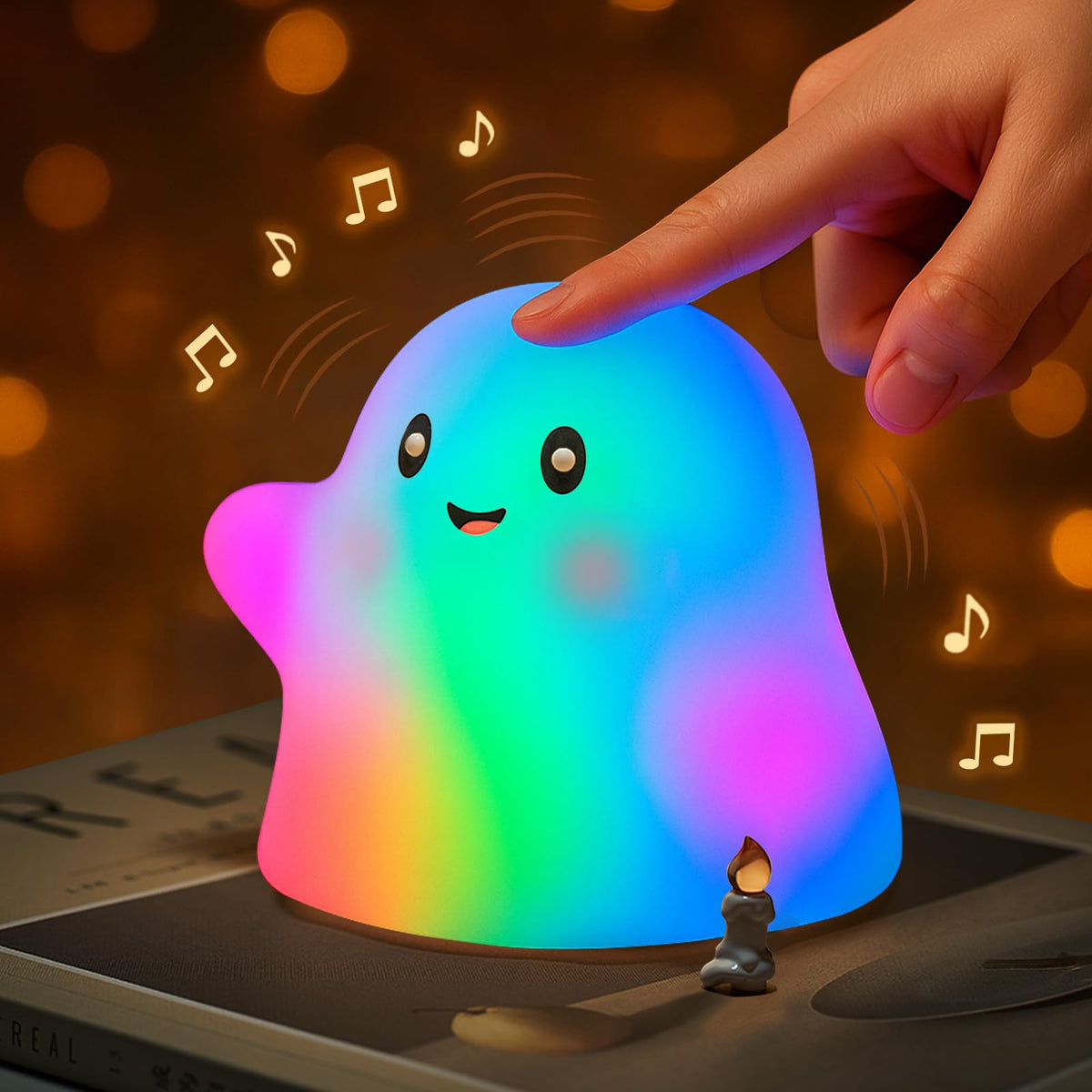 nextanG RGB Ghost Night Light shows color-change glow for bedtime fun.