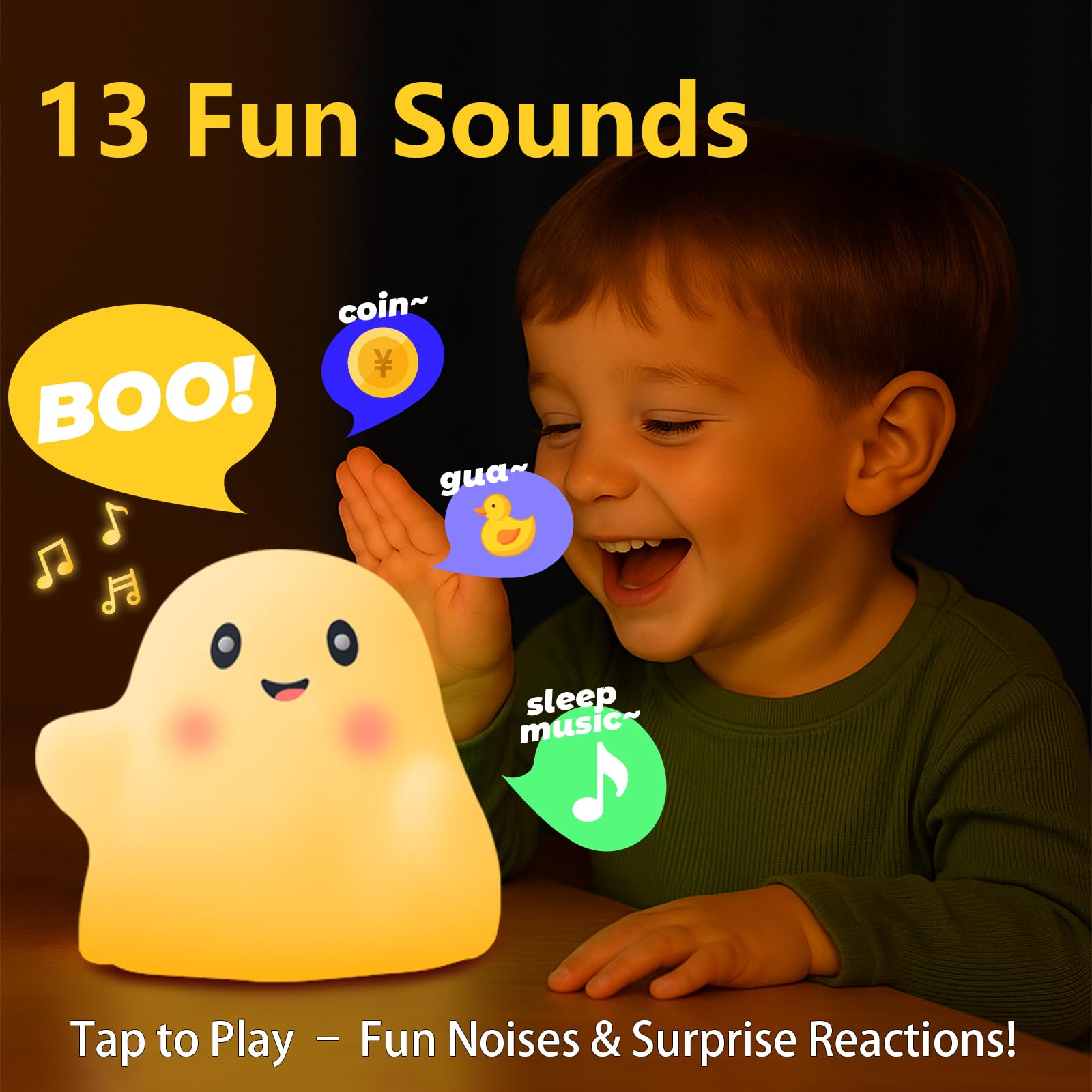 Nextangg Ghost Night Light tap-control demonstrates easy brightness adjustments during routines.