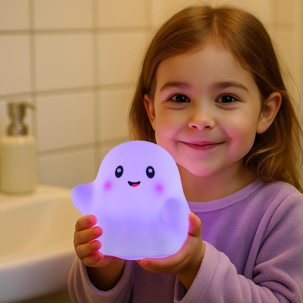Nextangg Ghost Night Light with timer-off highlights 30-minute auto-off feature for routines.