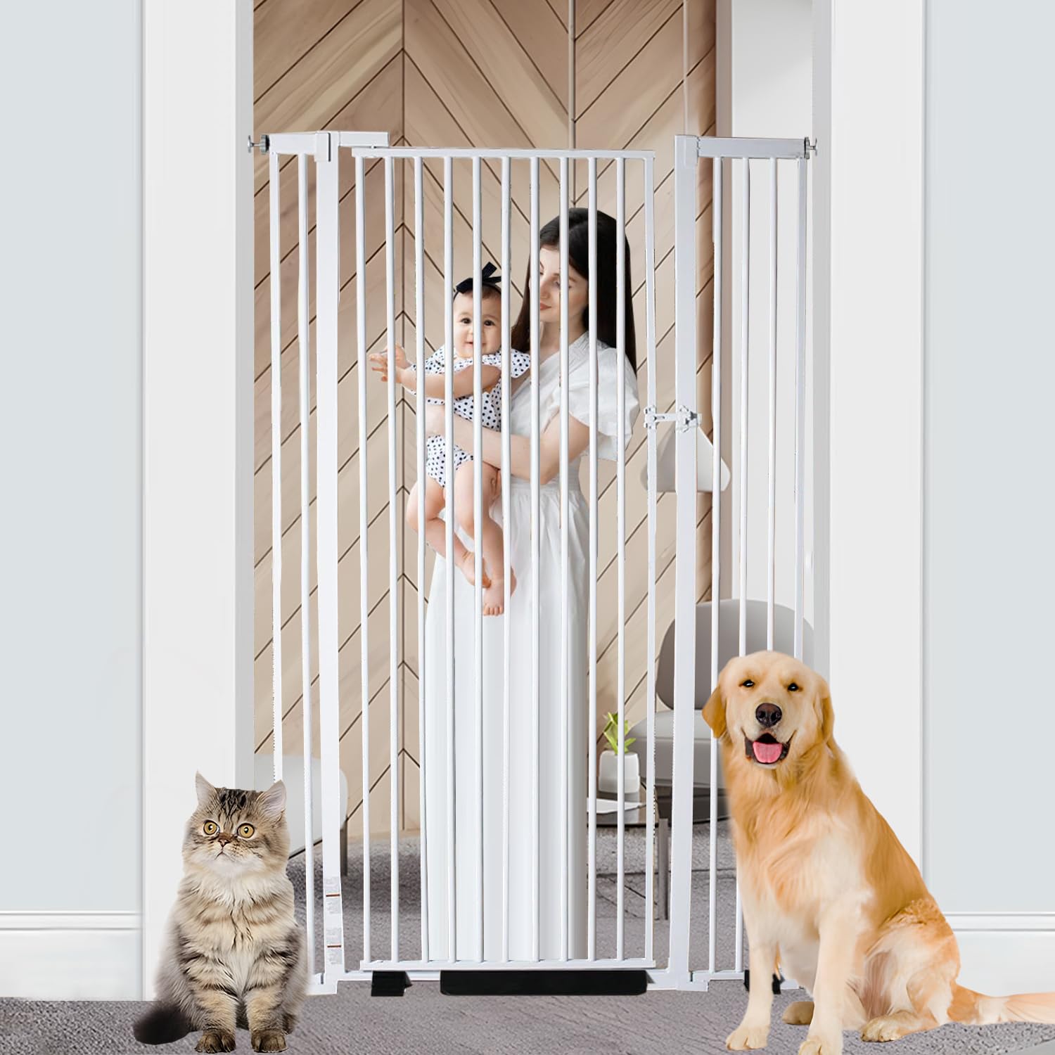 NexusSmash 55-1-inch extra tall gate assembly secures stairs safely.
