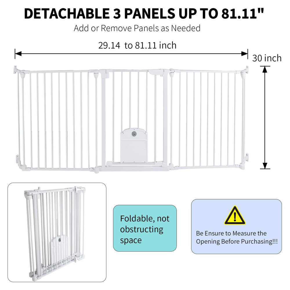 NexusSmash baby gate with cat door demonstrating convenient pet passage.