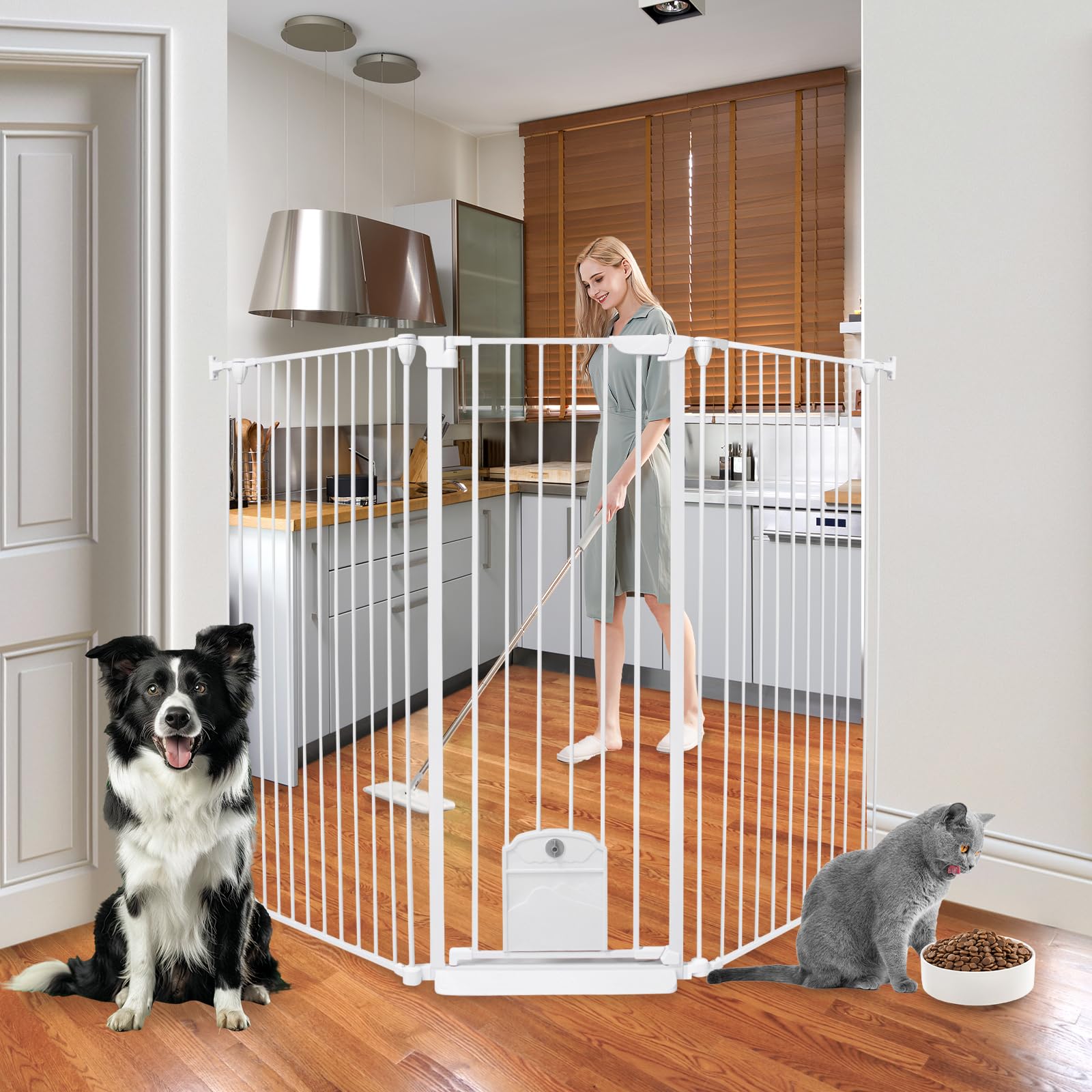 NexusSmash 51.18-inch tall dog gate frame keeps stairs safe for pets and children