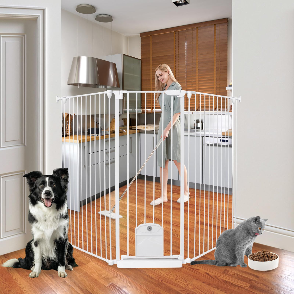 NexusSmash 51.18-inch tall dog gate frame keeps stairs safe for pets and children