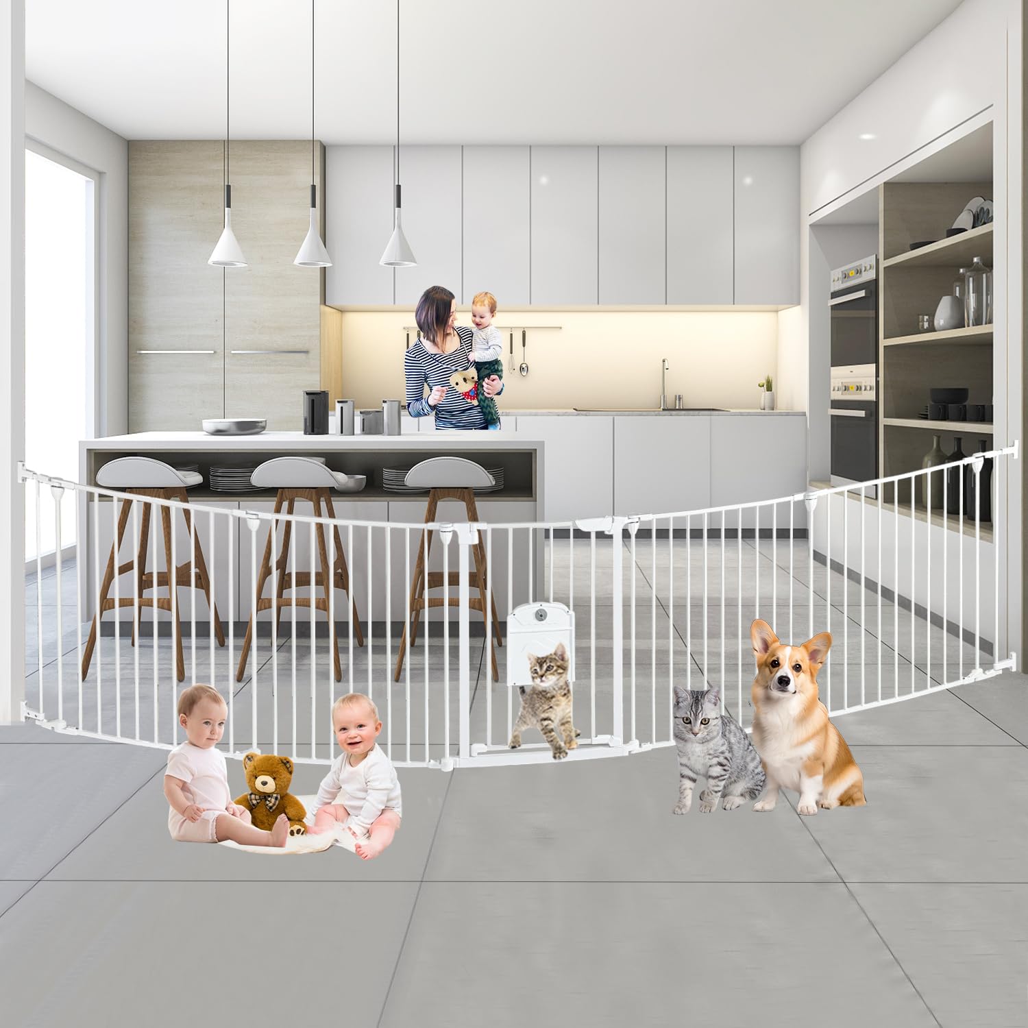 NexusSmash extra-wide gate extended for large doorways, space control