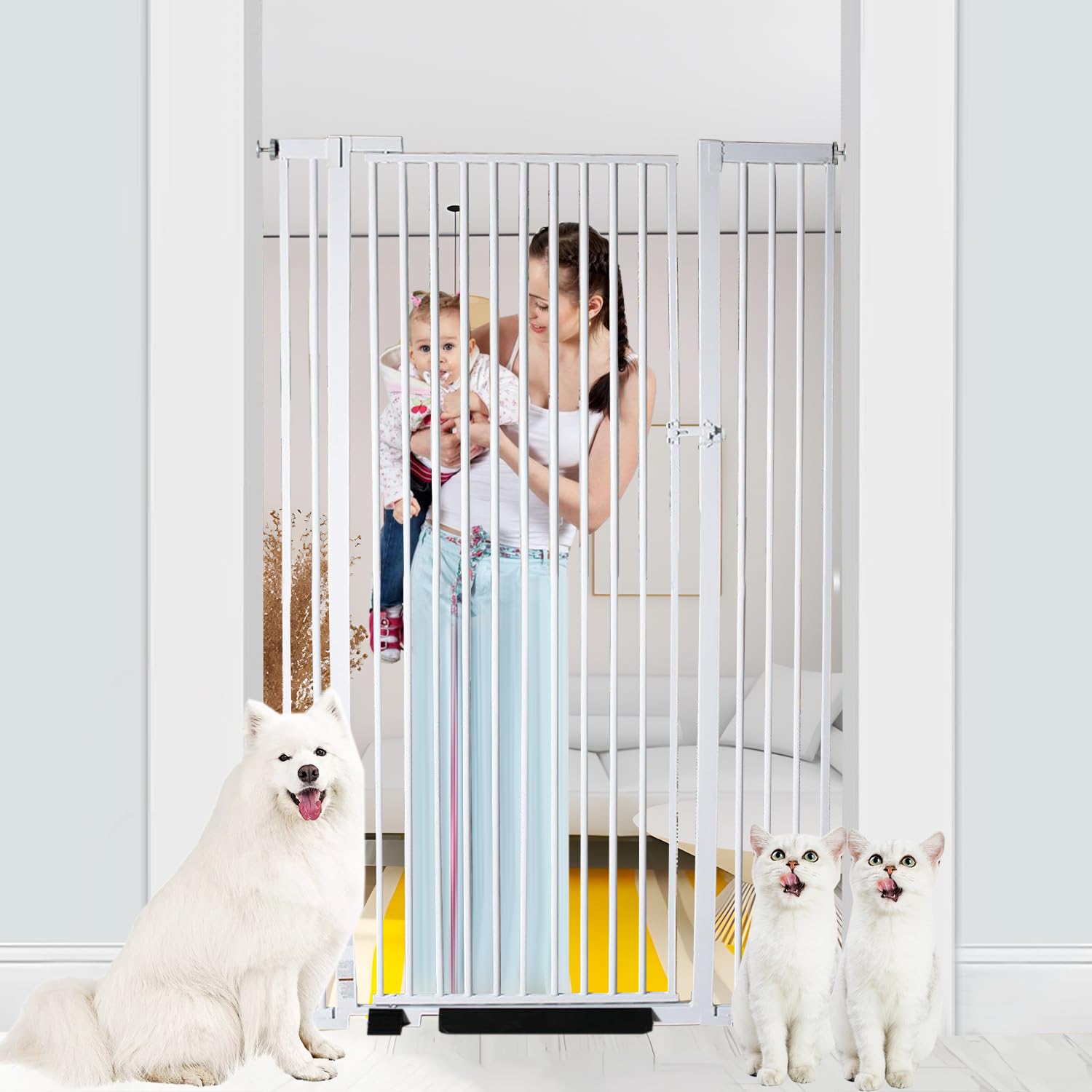 NexusSmash 55.1-inch gate shows tall containment to prevent jumping over for curious cats.