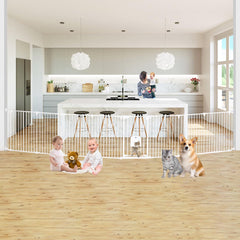 NexusSmash baby gate eight panels assembled for wide openings, easy hallway transition