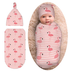 Nezweld Flamingo swaddle blanket showcases soft fabric for newborn comfort.