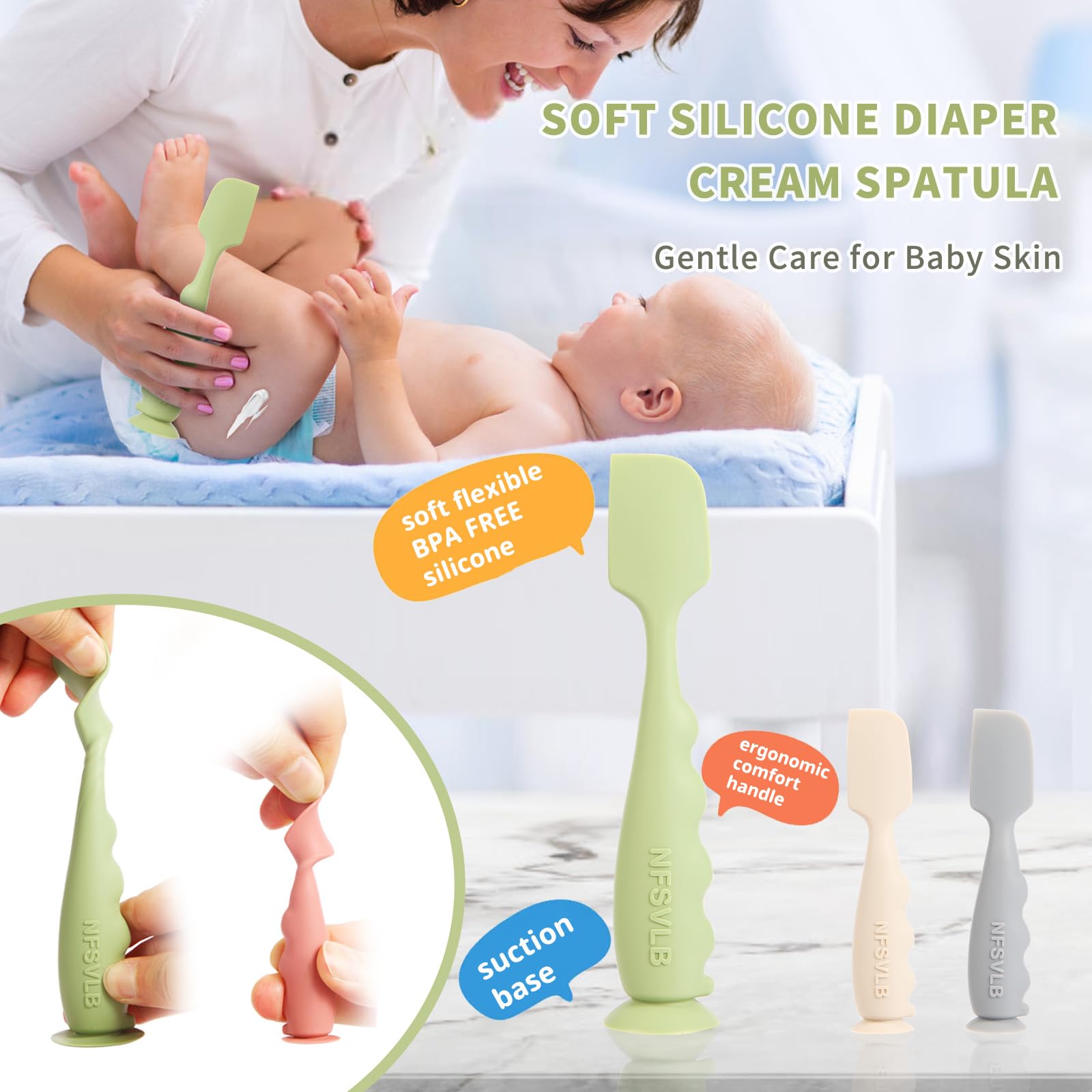 NFSVLB diaper cream spatula travel case keeps supplies portable