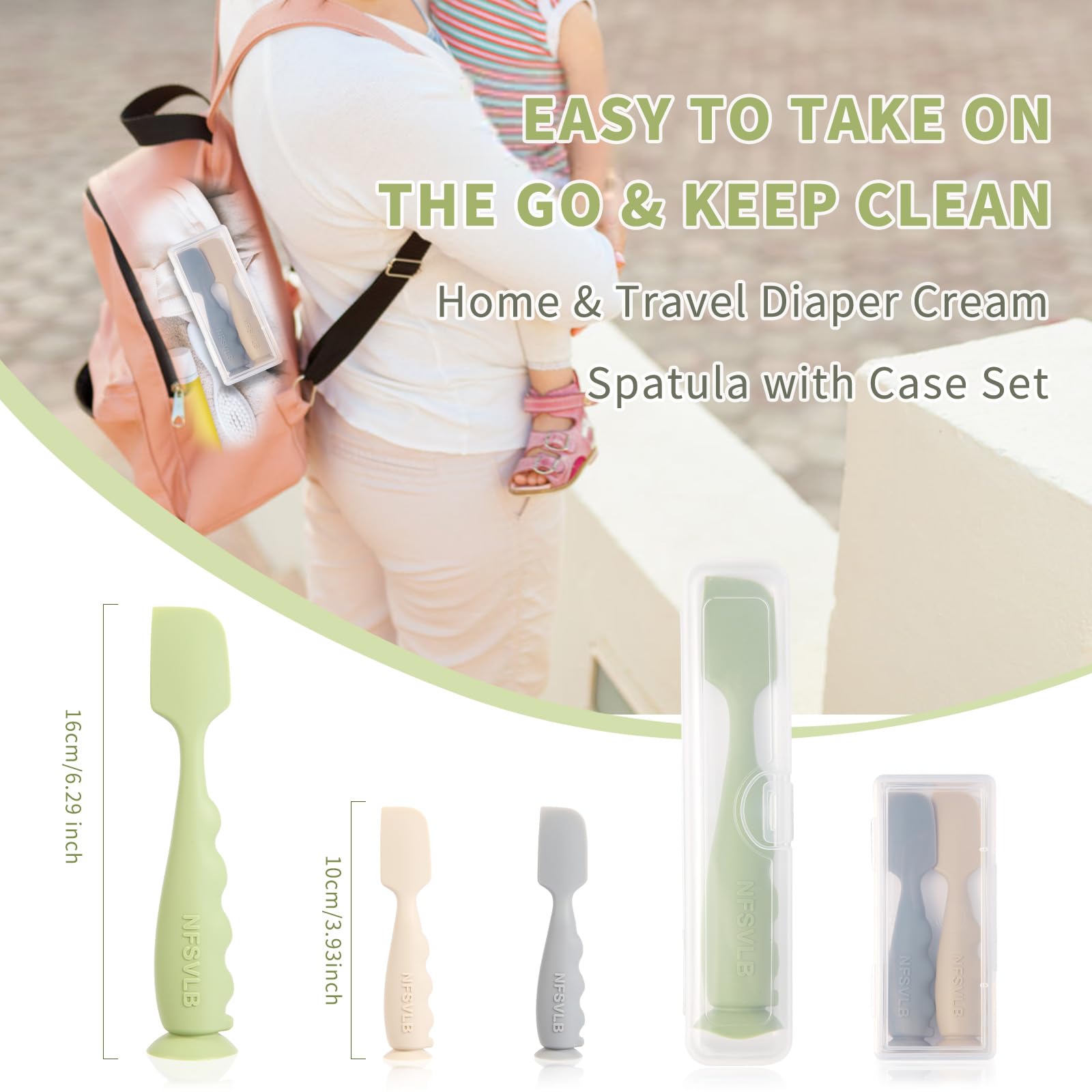 NFSVLB travel case with spatulas keeps baby care tools clean on the go
