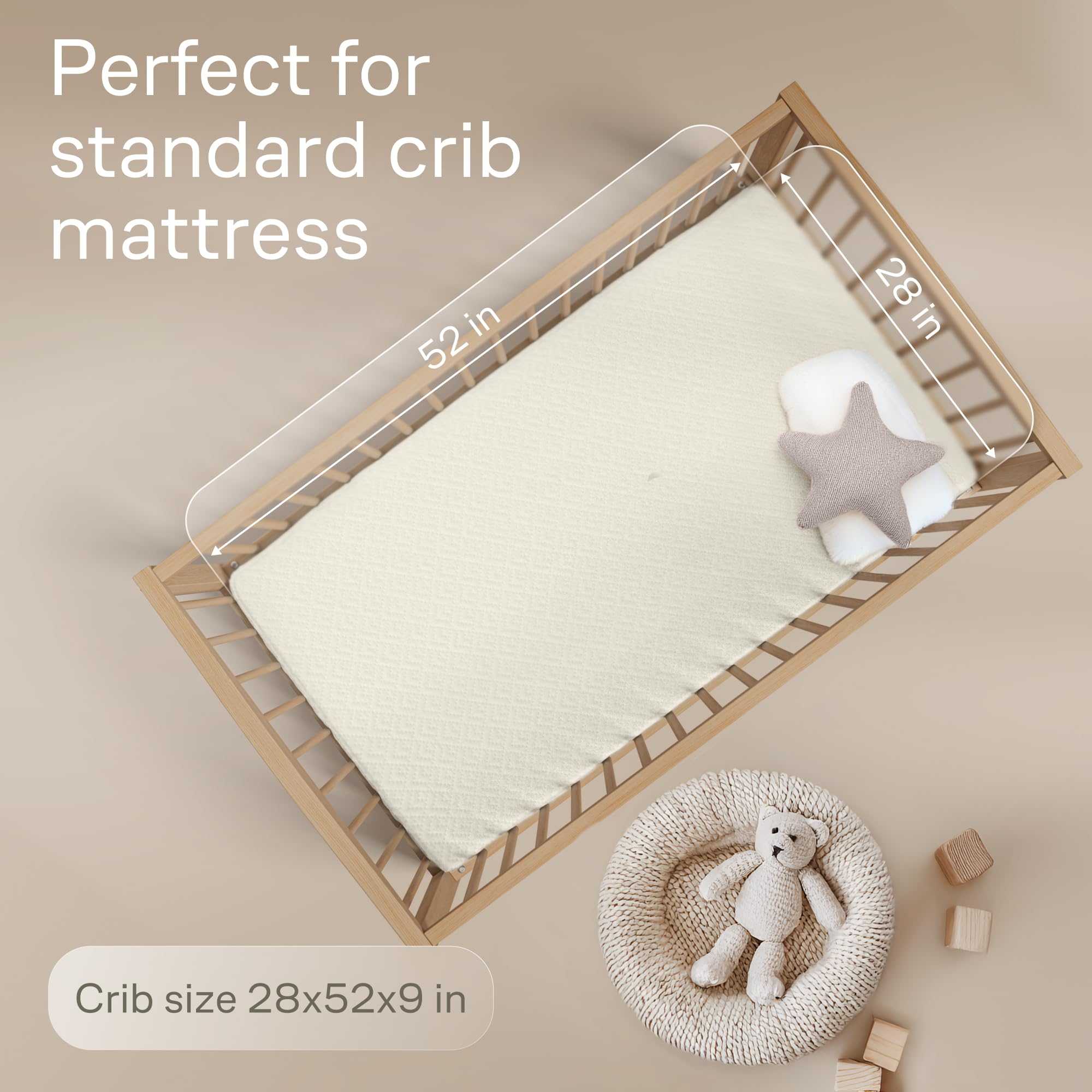 Niagara Sleep Solution deep-pocket crib protector fits most mattresses up to nine inches.