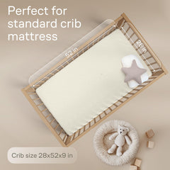Niagara Sleep Solution deep-pocket crib protector fits most mattresses up to nine inches.