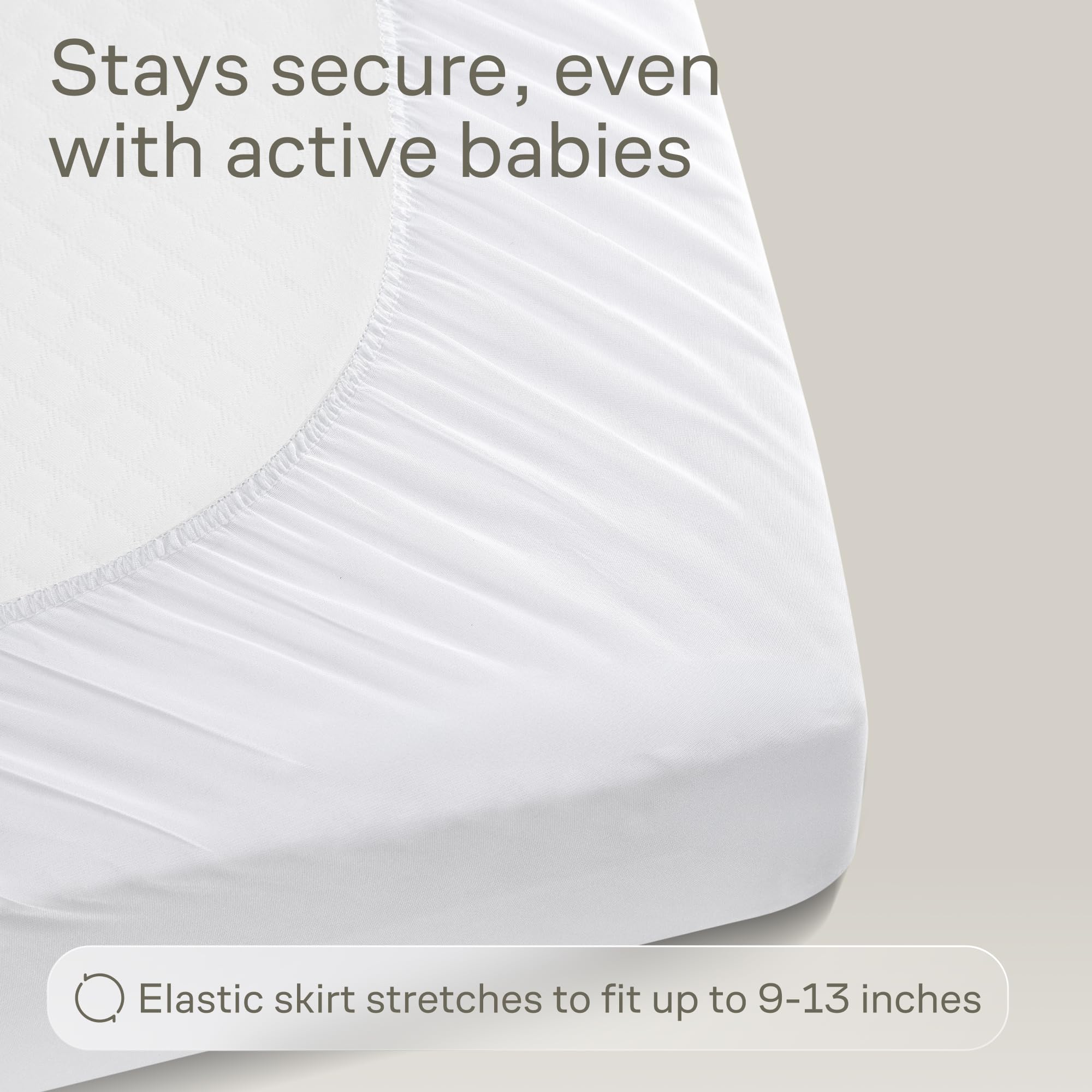 Niagara Sleep Solution white crib mattress pad; versatile for baby and toddler use.