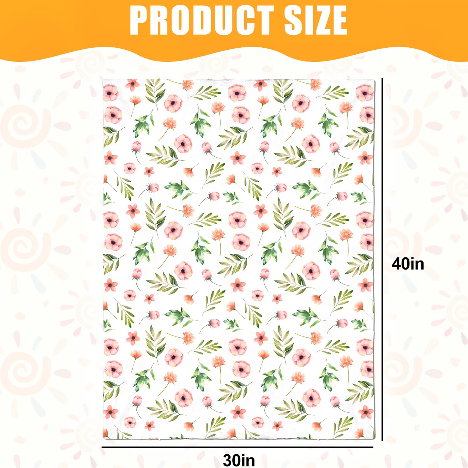 Nialnant floral baby blanket car ride use keeps baby snug during travel.