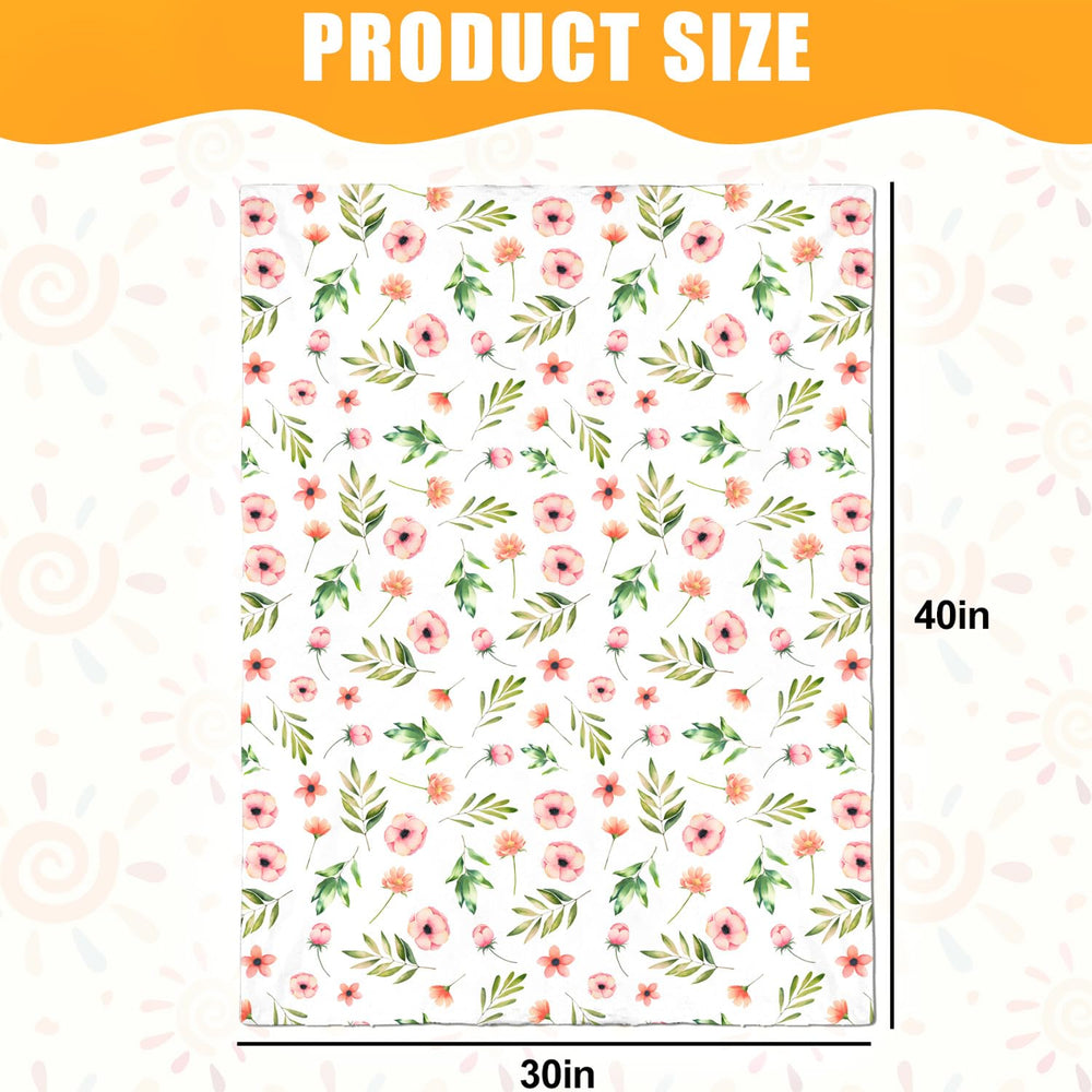 Nialnant floral baby blanket car ride use keeps baby snug during travel.