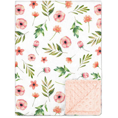 Nialnant floral baby blanket front view shows plush softness for cozy naps.