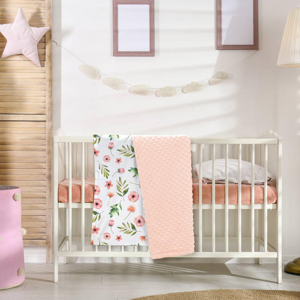 Nialnant floral baby blanket nursery decor complements girl's room with soft floral charm.