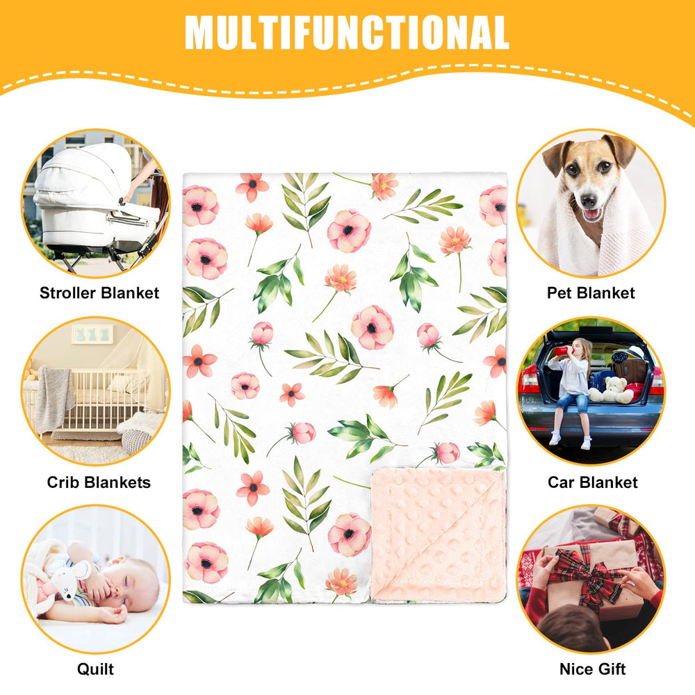 Nialnant floral baby blanket stroller use demonstrates versatile on-the-go warmth.
