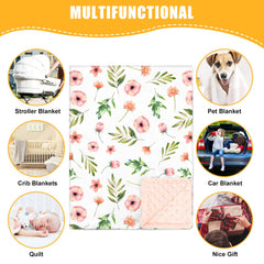 Nialnant floral baby blanket stroller use demonstrates versatile on-the-go warmth.