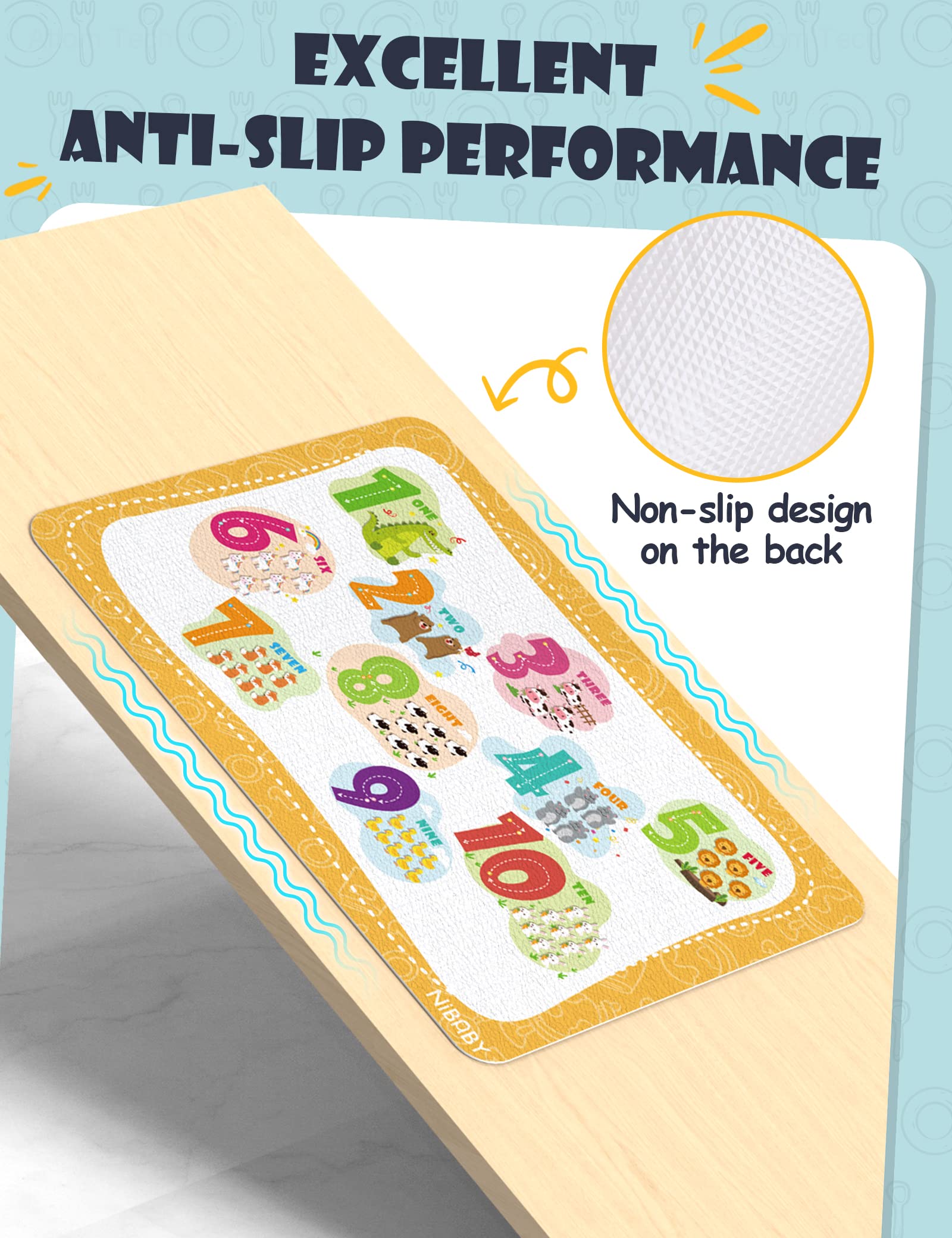 NiBaby colors-design placemats boost color recognition during meals