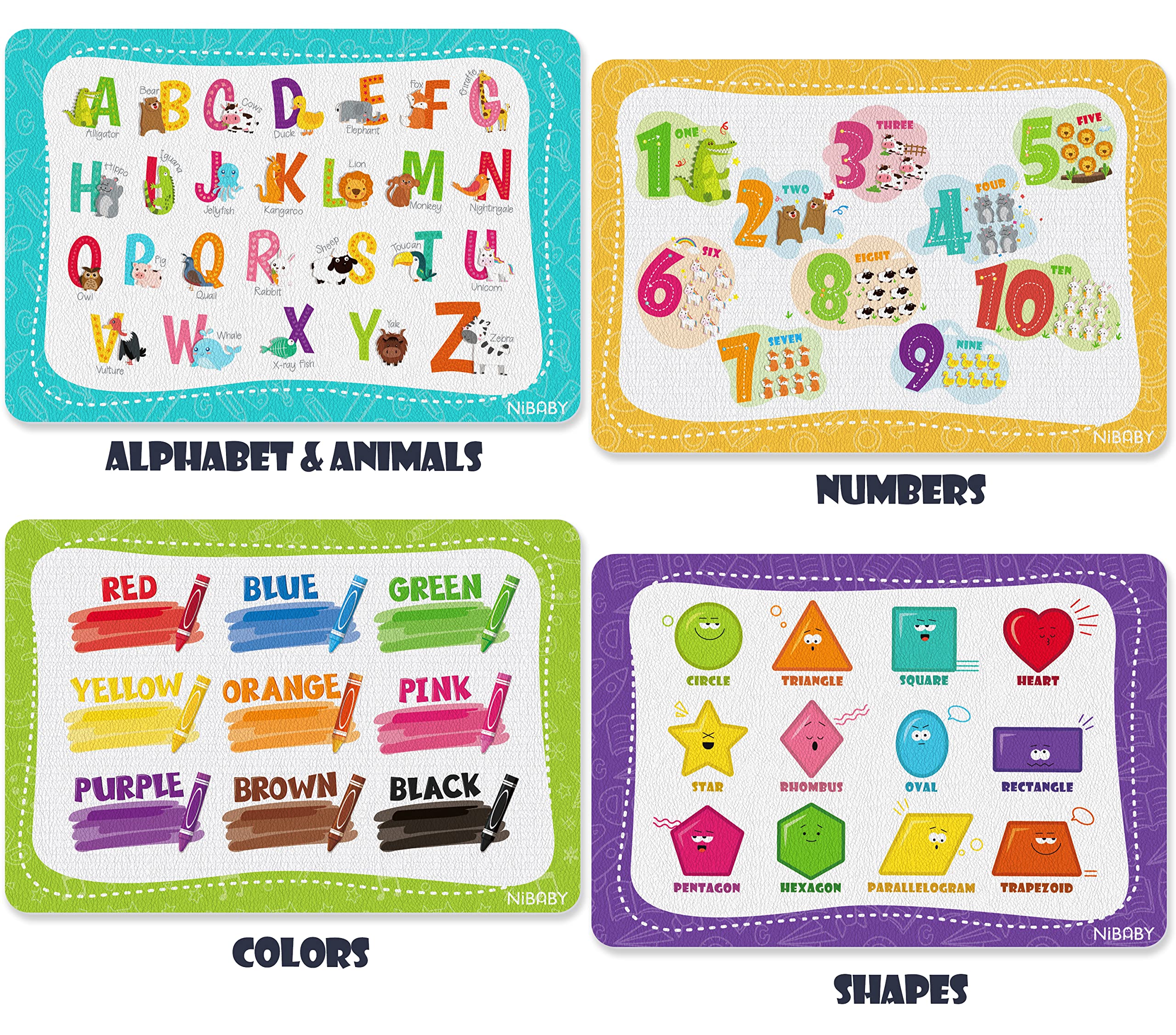 NiBaby washable placemats provide quick wipe-down and easy maintenance