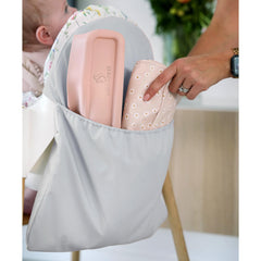 Nibble and Rest highchair pocket back-fit secures neatly at the Antilop chair for easy access
