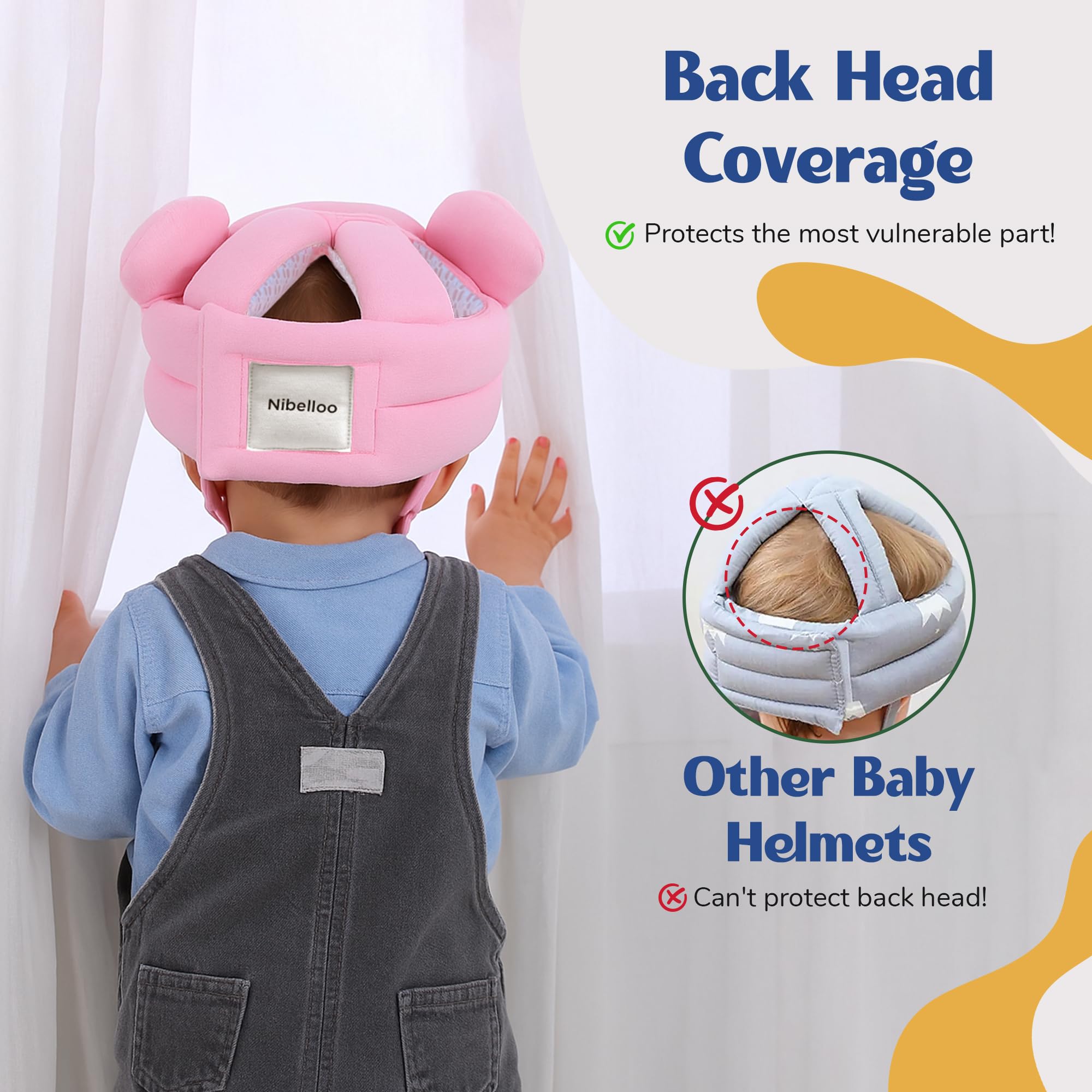 Nibelloo beige head guard complements outfits while protecting during play.