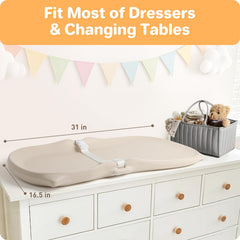 NICEMER changing pad non-slip bottom helps keep baby safe during diaper changes.