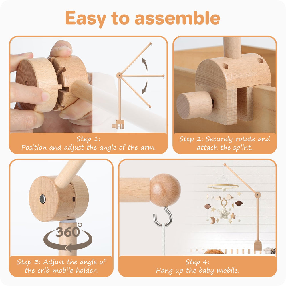 NICEMER wooden finish and beech wood design adds natural warmth to nurseries.