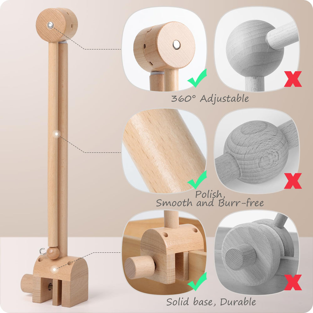 NICEMER easy-install crib arm requires no tools for quick setup.