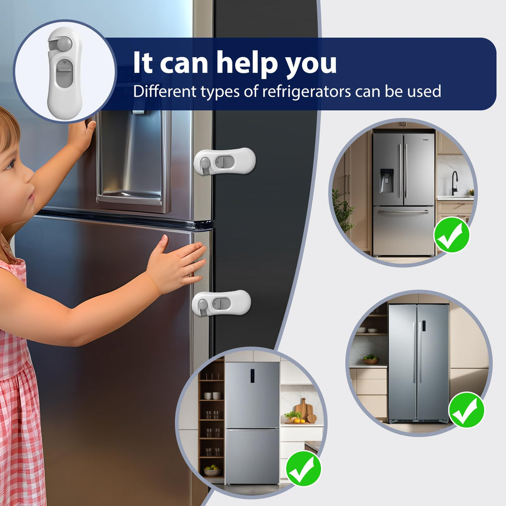 NiceTCU fridge lock applied on refrigerator door show secure closure