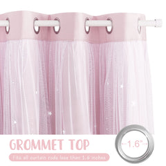 NICETOWN two-layer design combines sheer gauze and blackout fabric for versatile room darkening.