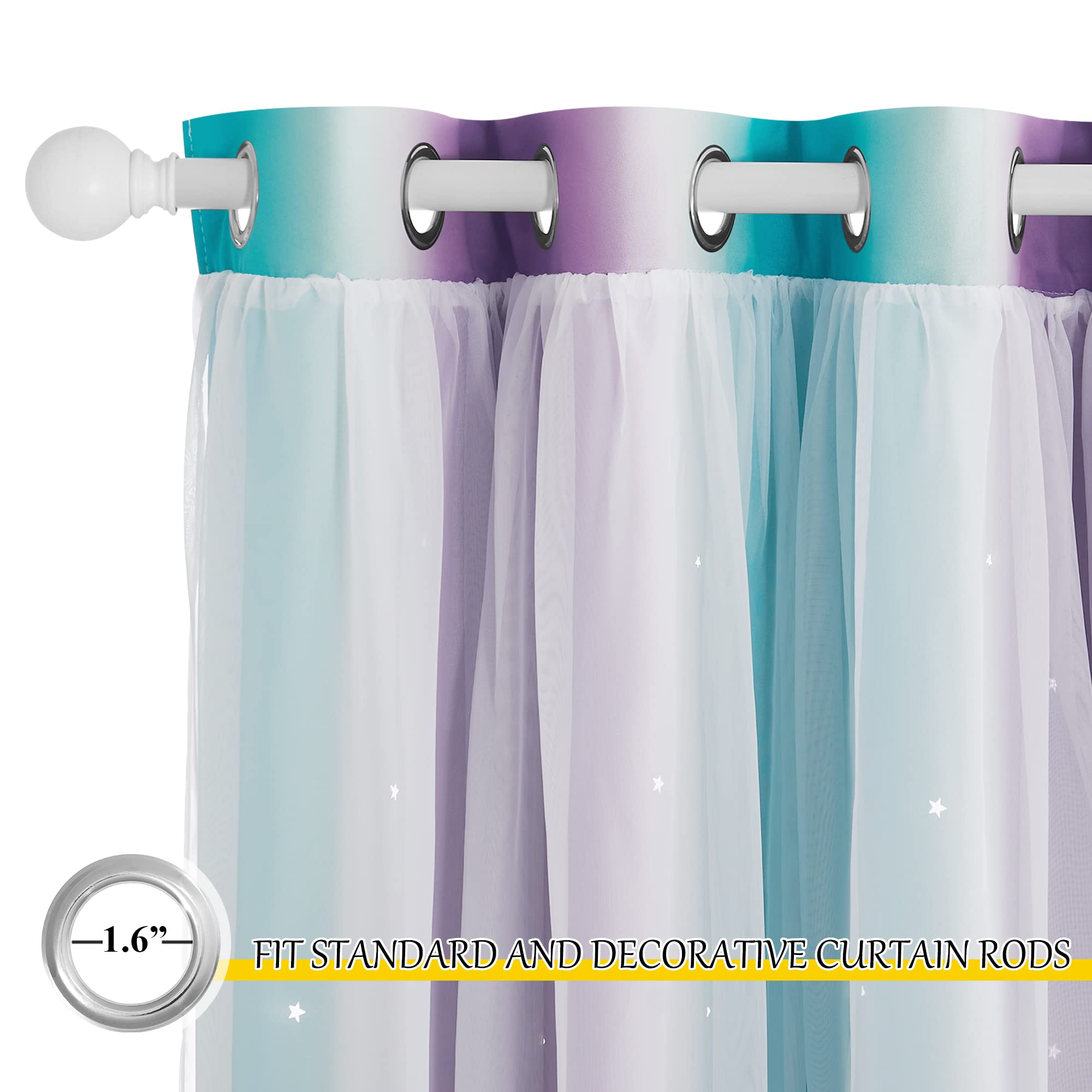 NICETOWN double-layer blackout curtains deliver darkness with airy sheer.