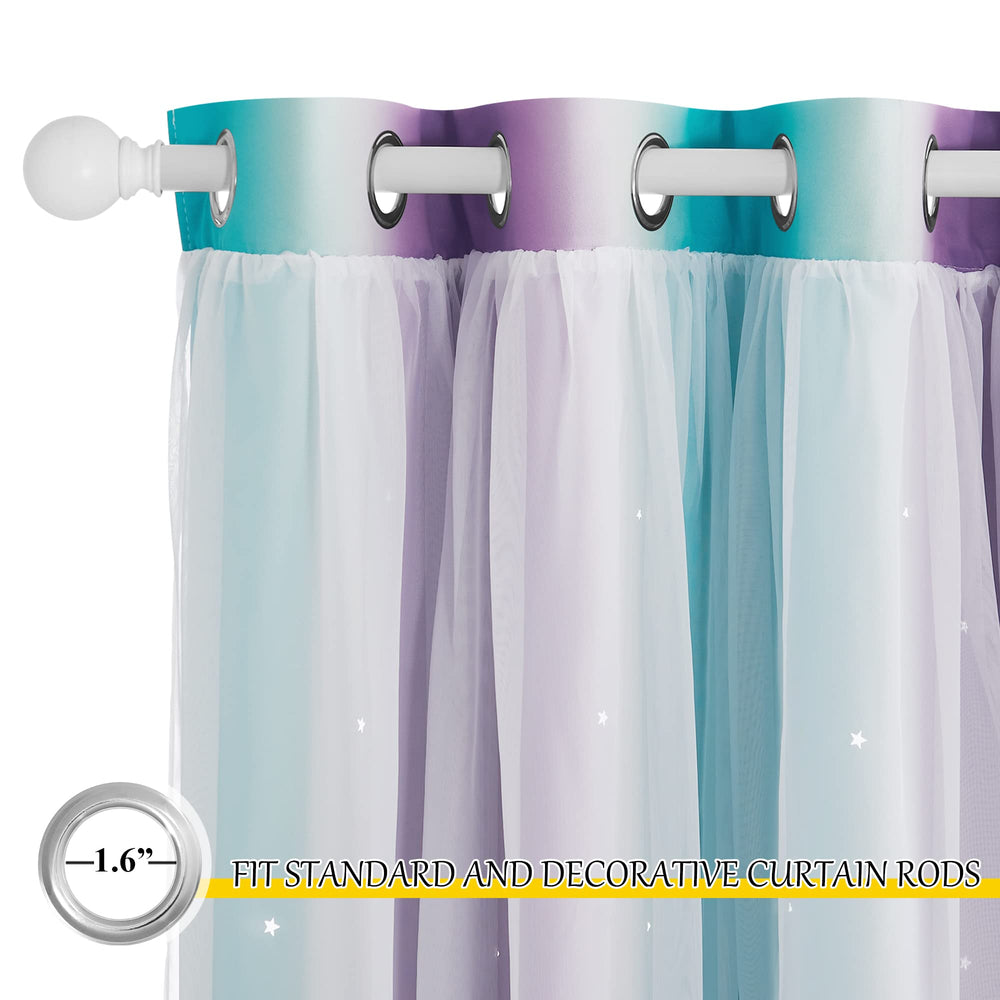 NICETOWN double-layer blackout curtains deliver darkness with airy sheer.